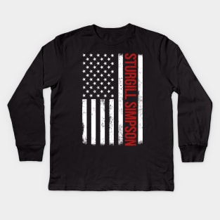 Graphic Sturgill Proud Name US American Flag Birthday Gift Kids Long Sleeve T-Shirt